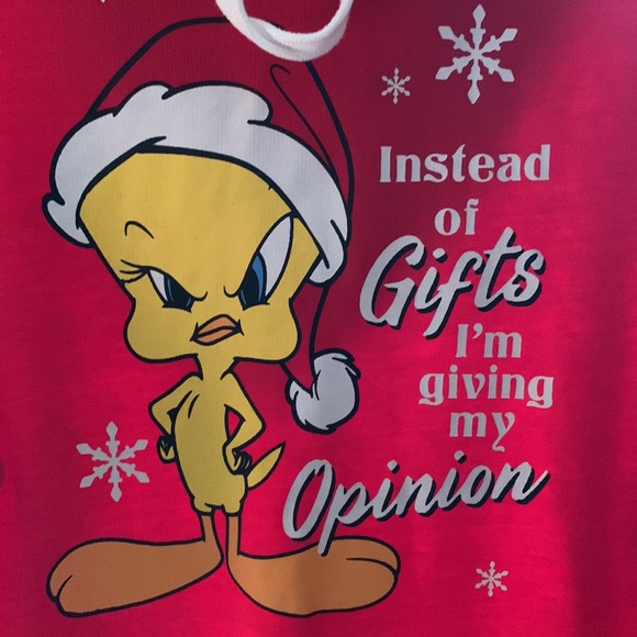 Looney Tunes red tweety Christmas sweat shirt!! - Picture 1 of 9